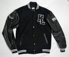 KLIS custom varsity jacket front