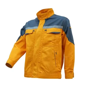 Custom workwear jacket with tool loops and durable stitching
