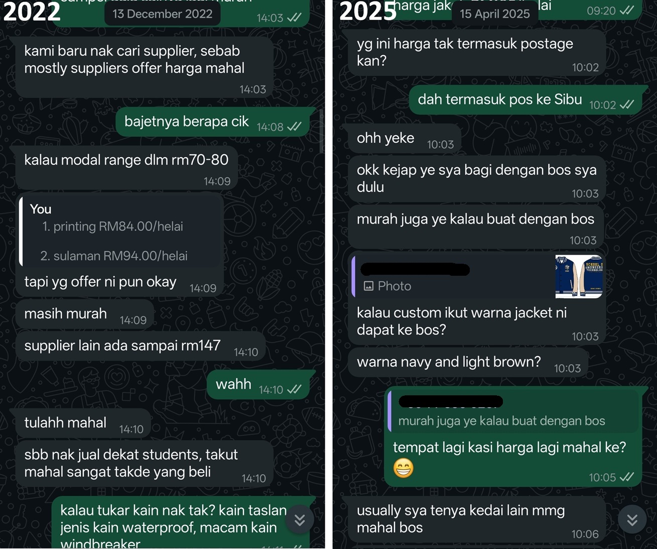 Pelanggan puas hati dengan harga murah dan servis Eraine Clothing