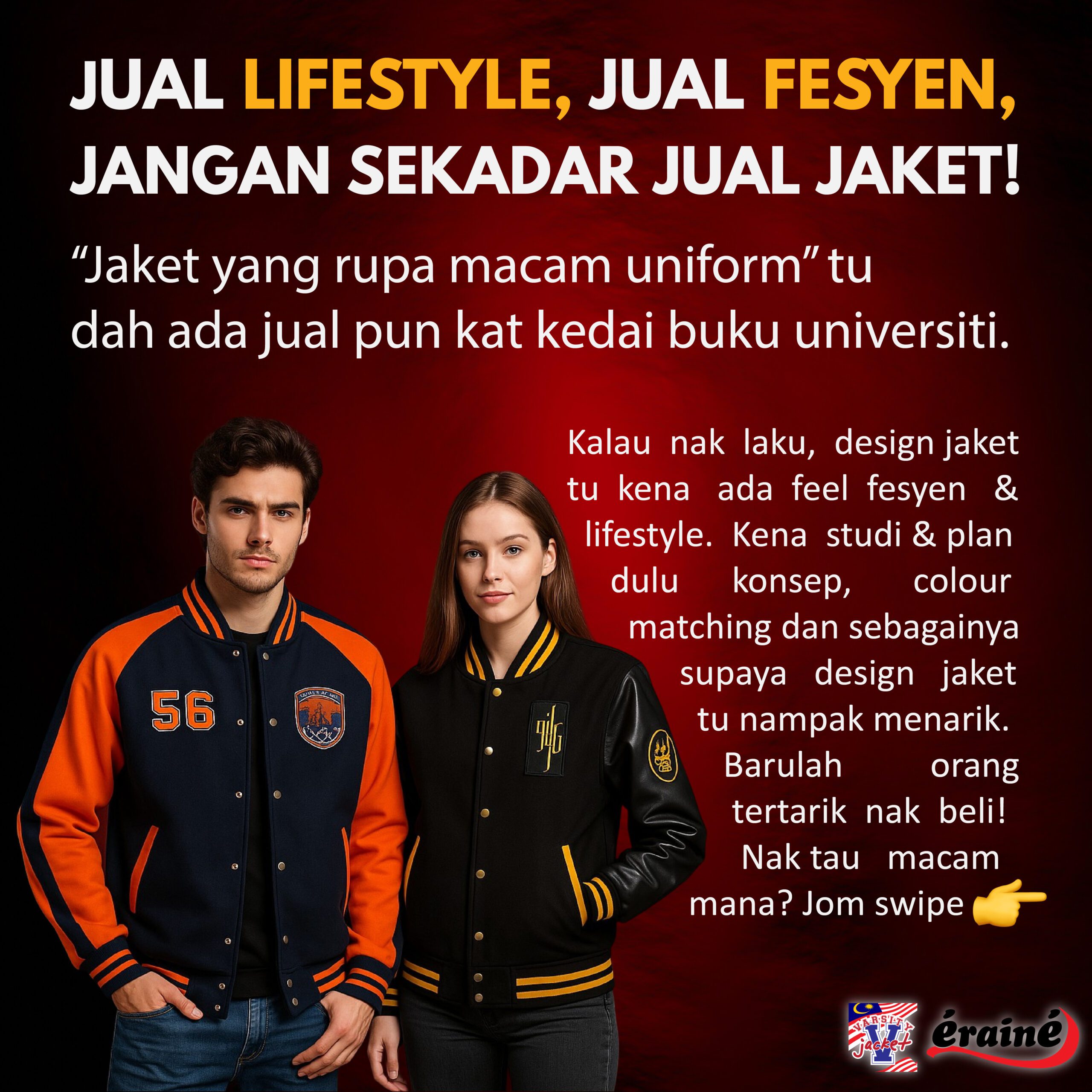 Headline jual lifestyle bukan sekadar jaket, konsep fesyen varsity
