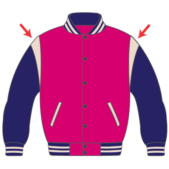 varsity jacket shoulder panel
