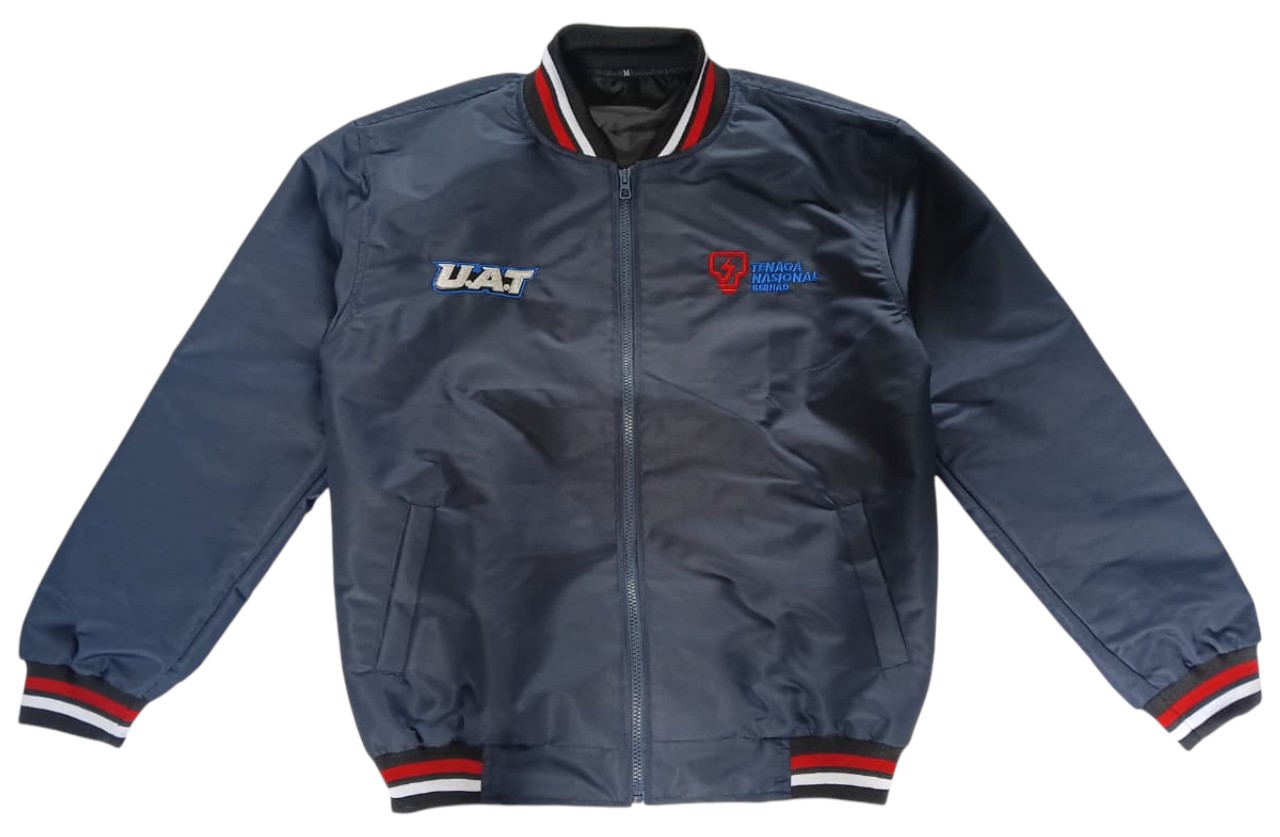 Custom Corporate Bomber Jacket Custom corporate bomber jacket with embroidered logos